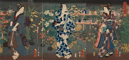 歌川国貞（三代豊国）画「四季花くらべの内　秋」