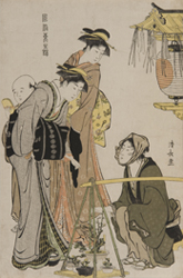 鳥居清長画「風俗東之錦　植木売り」天明3～4年（1783～84）　個人蔵