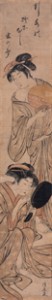 柱絵　二美人　鳥居清長/画　1778年（安永7）