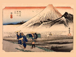 東海道五拾三次之内 原 朝之富士の画像