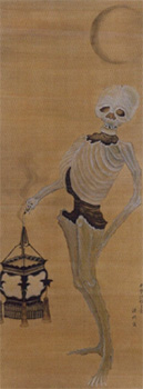 「釣灯籠を持つ骸骨」画像