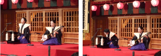 裃姿で演奏する画像