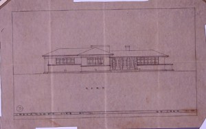 山縣邸立面図（計画のみ）1926年　土浦亀城設計 江戸東京博物館蔵