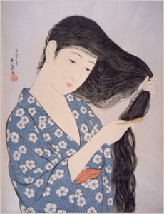 橋口五葉「髪梳ける女」 1920年(大正9) 江戸東京博物館蔵