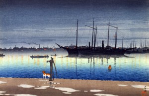 川瀬巴水 「東京二十景　明石町の雨後」 1928年(昭和3) 江戸東京博物館蔵