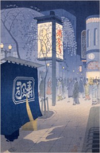 笠松紫浪「春の夜 銀座」 1934年(昭和9) 江戸東京博物館蔵
